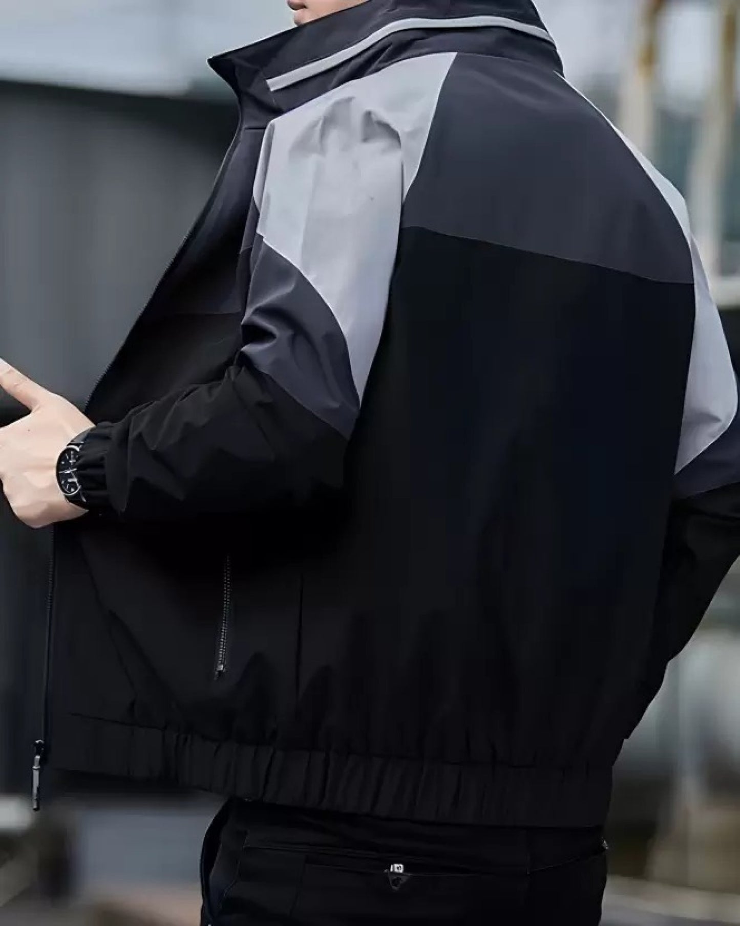 Men Colorblock Casual Jacket